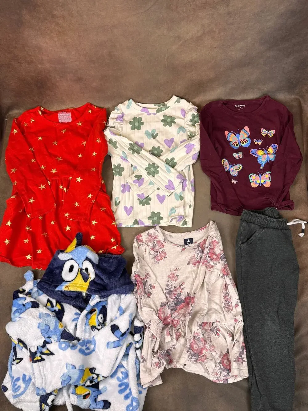 Girls Size 4T Fall Winter Clothing Lot 6 Pieces Bluey Gap Old Navy #995